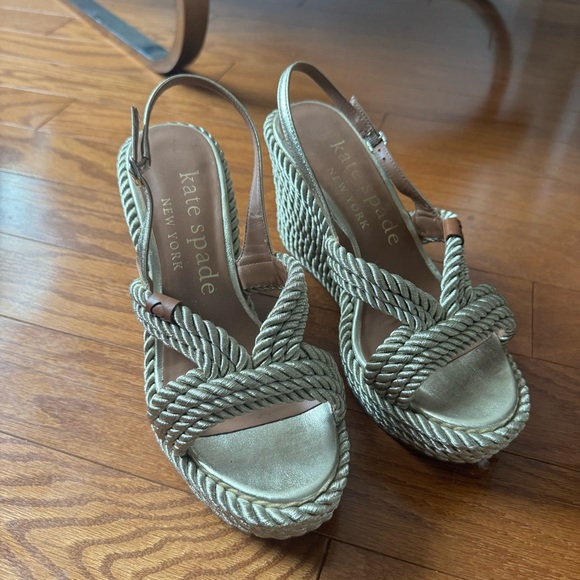 Kate Spade Gold Braided Rope Platforms - Picture 5 of 10